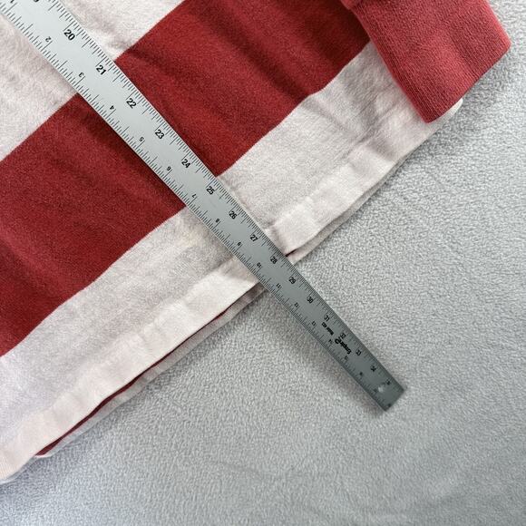 Vintage Chalk Line Rugby Shirt men's XL Red White Colorblock Preppy Collar 90s - Picture 5 of 15